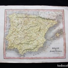 Arte: MAPA DE ESPAÑA Y PORTUGAL, 1827. NEELS Y MAWMAN. Lote 139908342
