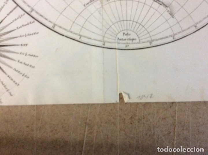 Arte: Mapa del Mundo, 1842. An&oacute;nimo - Foto 4