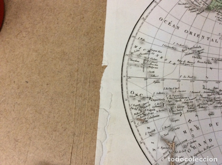 Arte: Mapa del Mundo, 1842. An&oacute;nimo - Foto 5