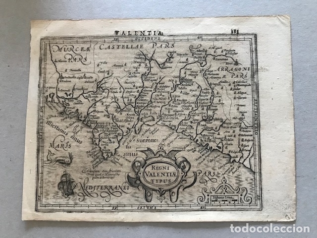 Arte: Mapa del antiguo Reino de Valencia (España), 1607. Mercator/Hondius - Foto 1 - 145162853