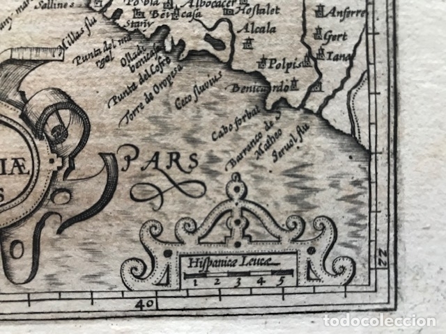 Arte: Mapa del antiguo Reino de Valencia (España), 1607. Mercator/Hondius - Foto 4 - 145162853