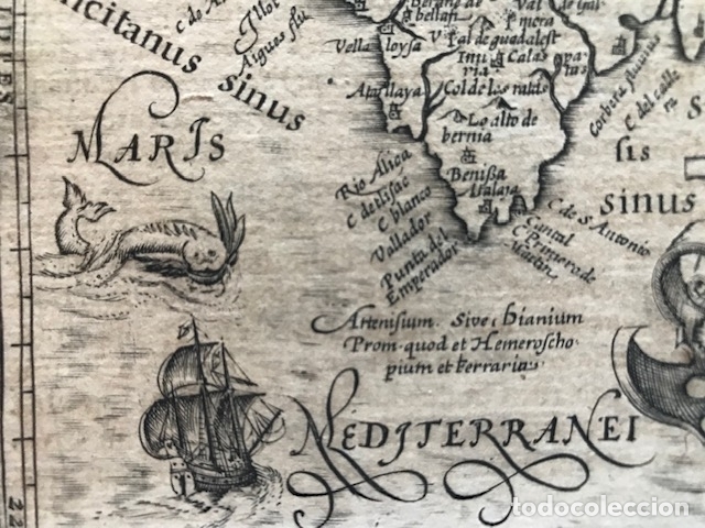 Arte: Mapa del antiguo Reino de Valencia (España), 1607. Mercator/Hondius - Foto 5 - 145162853