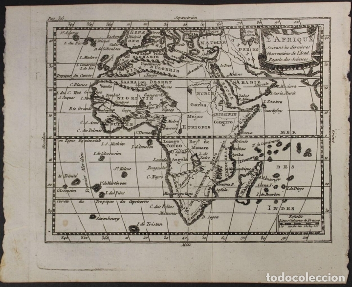 Arte: Mapa de &Aacute;frica e islas atl&aacute;nticas, 1760. Buffier/Macquart - Foto 1