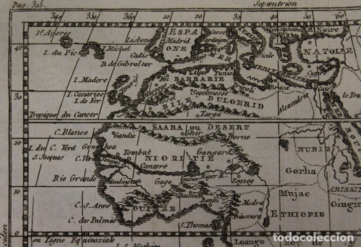 Arte: Mapa de &Aacute;frica e islas atl&aacute;nticas, 1760. Buffier/Macquart - Foto 3