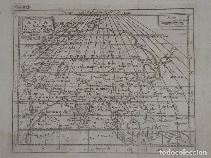 Arte: Mapa de Asia, hacia 1750. Buffier - Foto 1