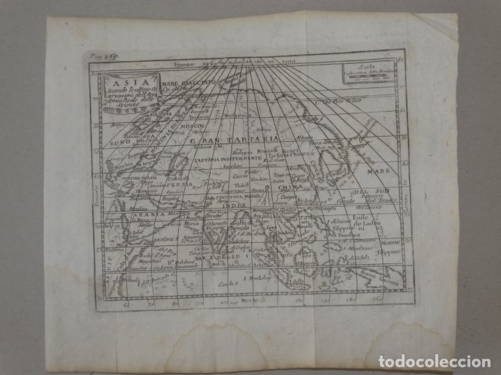 Arte: Mapa de Asia, hacia 1750. Buffier - Foto 2