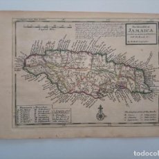 Arte: 1732 HERMAN MOLL MAP THE ISLAND OF JAMAICA DIVIDED INTO ITS PRINCIPAL PARISHES WITH THE ROADS