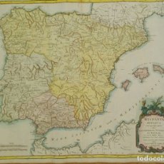 Arte: GRAN MAPA DE ESPAÑA Y PORTUGAL EN ÉPOCA ROMANA (HISPANIA ANTIQUA), 1750. SANSON/ VAUGONDY