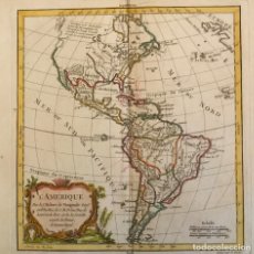 Arte: MAPA DE AMÉRICA DEL NORTE, CENTRO Y SUR, 1778. VAUGONDY/FORTIN