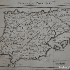 Arte: MAPA DE ESPAÑA Y PORTUGAL, 1713. DE LISLE/CHEVINGY