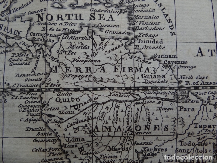 Arte: Mapa de Am&eacute;rica del sur, 1754. E. Bowen - Foto 3