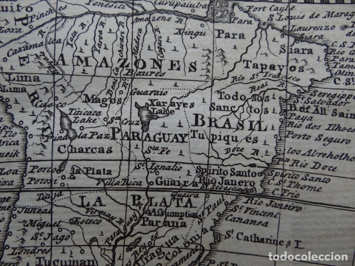 Arte: Mapa de Am&eacute;rica del sur, 1754. E. Bowen - Foto 5