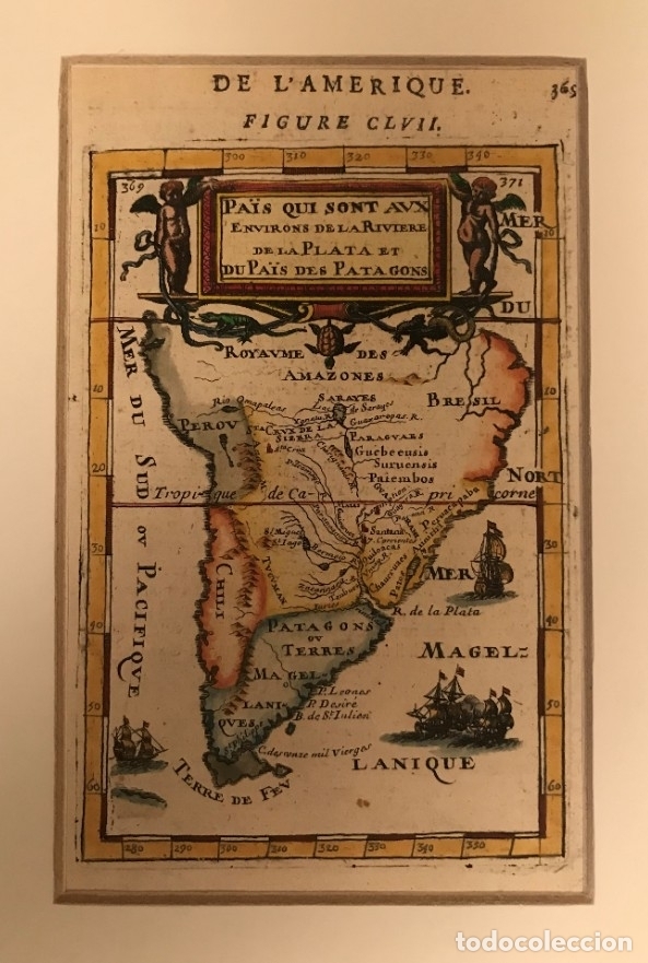 Arte: Mapa de Am&eacute;rica del sur, 1683. A. Mallet - Foto 1
