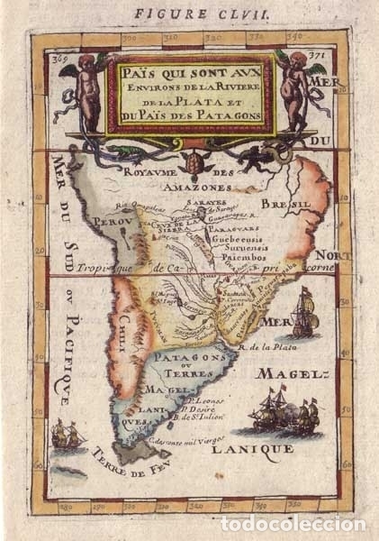 Arte: Mapa de Am&eacute;rica del sur, 1683. A. Mallet - Foto 2