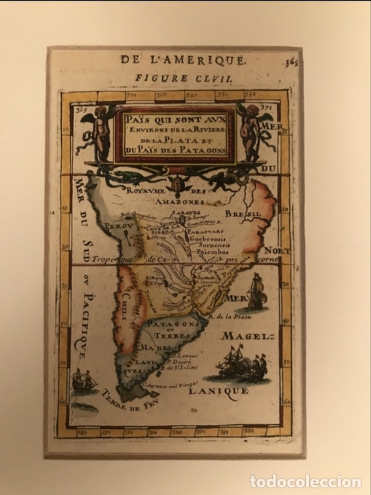 Arte: Mapa de Am&eacute;rica del sur, 1683. A. Mallet - Foto 3