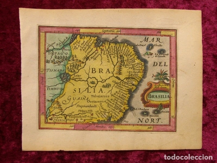 Arte: Mapa de Brasil, 1637. Bertius/Blaeu - Foto 1