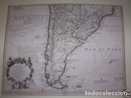 gran mapa de argentina, chile, uruguay, paragua - Compra venta en