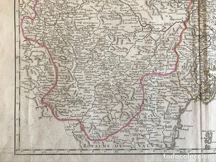 Arte: Gran mapa de Cataluña, Aragón y Navarra (España), hacia 1752. Robert de Vaugondy/Delamarche - Foto 9 - 157914650