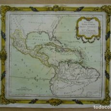 Arte: MAPA DE MÉXICO, AMÉRICA CENTRAL Y MAR CARIBE, 1766. BRION DE LA TOUR/DESNOS