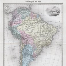 Arte: MAPA DE SUDAMÉRICA DE 1894. LITOGRAFÍA COLOREADA DE LACOSTE Y L. SMITH. CARTOGRAFÍA, ATLAS MIGEON