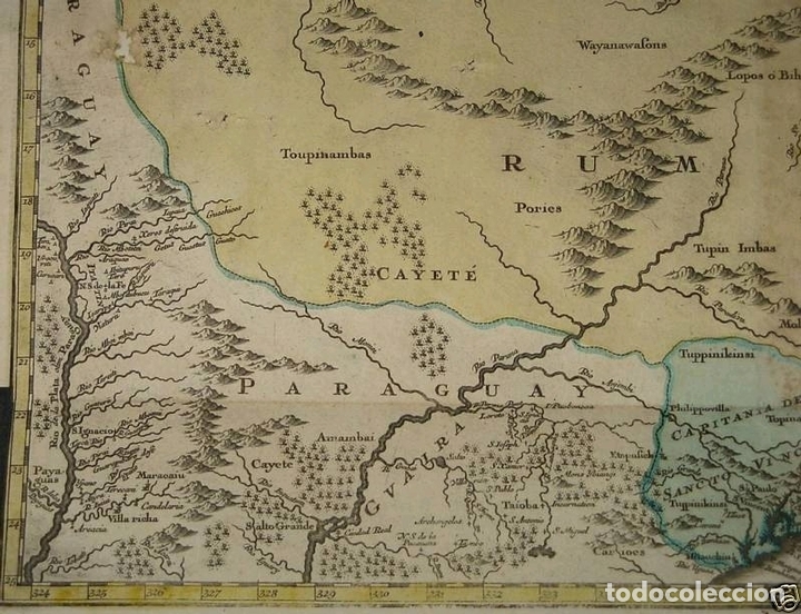 Arte: Gran mapa de Brasil, 1750. M. Seutter - Foto 5