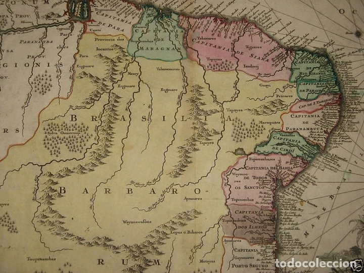 Arte: Gran mapa de Brasil, 1750. M. Seutter - Foto 7