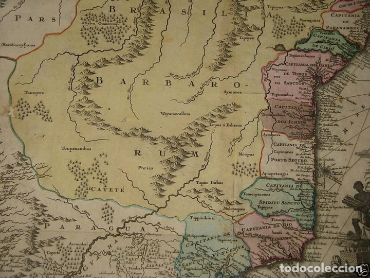 Arte: Gran mapa de Brasil, 1750. M. Seutter - Foto 8