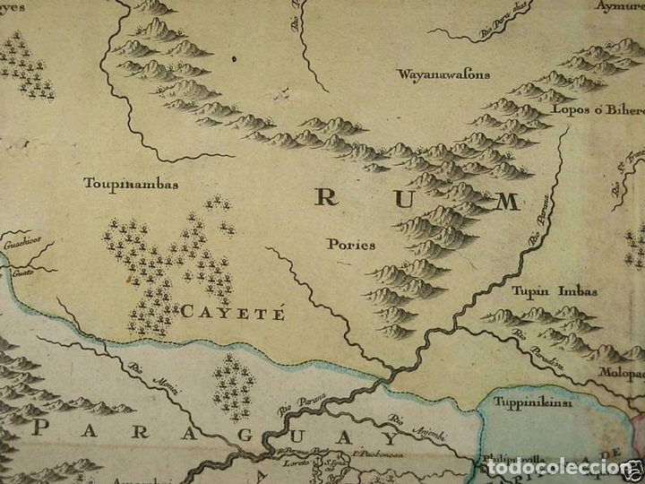 Arte: Gran mapa de Brasil, 1750. M. Seutter - Foto 9