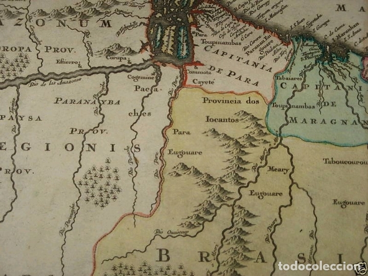 Arte: Gran mapa de Brasil, 1750. M. Seutter - Foto 10