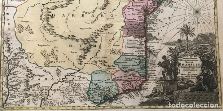 Arte: Gran mapa de Brasil, 1750. M. Seutter - Foto 13