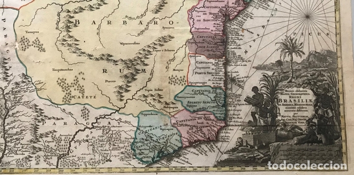 Arte: Gran mapa de Brasil, 1750. M. Seutter - Foto 15