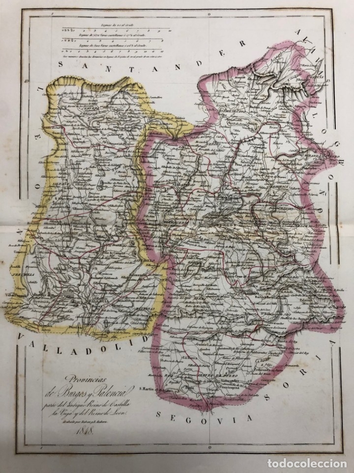 Mapa De Las Provincias De Burgos Y Palencia Gr Vendido En Subasta 173660294 1457