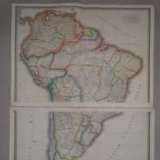 Arte: GRAN MAPA EN DOS HOJAS DE AMÉRICA DEL SUR, HACIA 1815. DE LA ROCHETTE/WILD