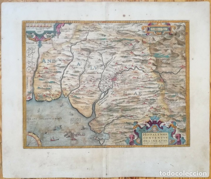 Arte: 1589 Mapa Andalucía Hispalensis conventus delineatio. (Theatrum Orbis Terrarum, A. Ortelius) - Foto 2 - 182851463