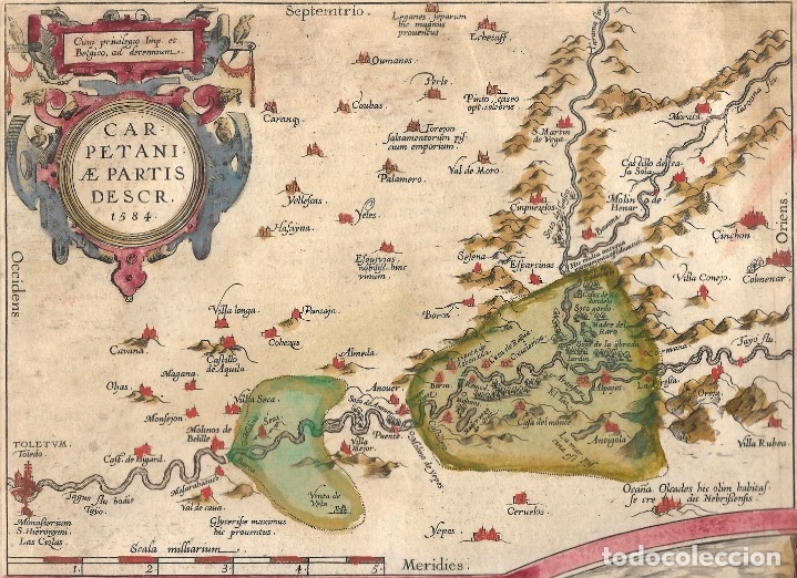 Arte: 1584 Mapa Guipúzcoa, Cádiz montes Toledo. Theatrum Orbis Terrarum, Abraham Ortelius - Foto 3 - 183214691