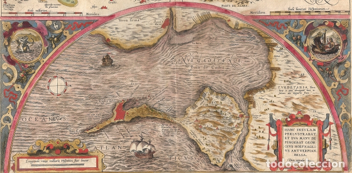 Arte: 1584 Mapa Guipúzcoa, Cádiz montes Toledo. Theatrum Orbis Terrarum, Abraham Ortelius - Foto 4 - 183214691