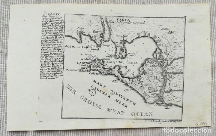 Arte: MAPA DE CADIZ - BODENEHR - A&Ntilde;O 1710 - Foto 1