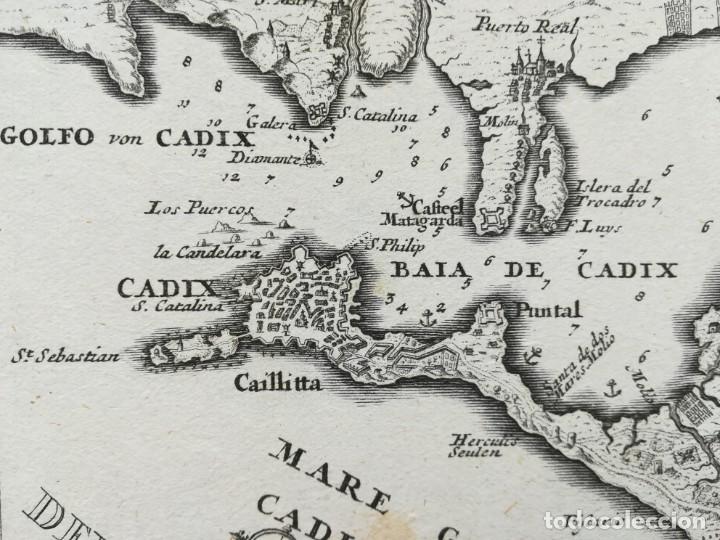 Arte: MAPA DE CADIZ - BODENEHR - A&Ntilde;O 1710 - Foto 2