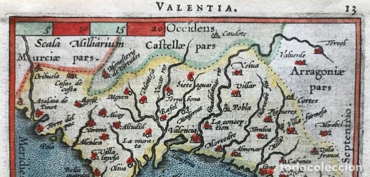 Arte: Mapa de Valencia, 1602. A.Ortelius - Foto 2