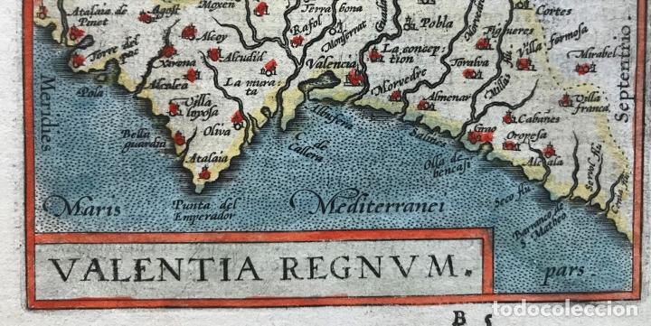 Arte: Mapa de Valencia, 1602. A.Ortelius - Foto 3
