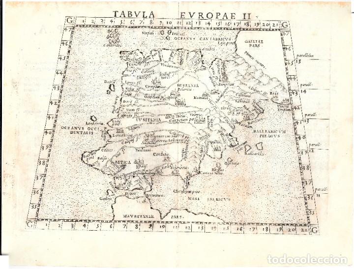 1561 MAPA ESPAÑA Y PORTUGAL, PTOLOMEO. TABVLA EVROPAE II. (GIROLAMO RUSCELLI)