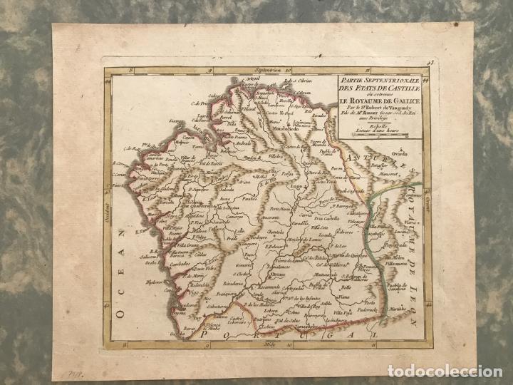 Arte: Mapa de Galicia (España), hacia 1748. Robert de Vaugondy - Foto 2 - 208964898
