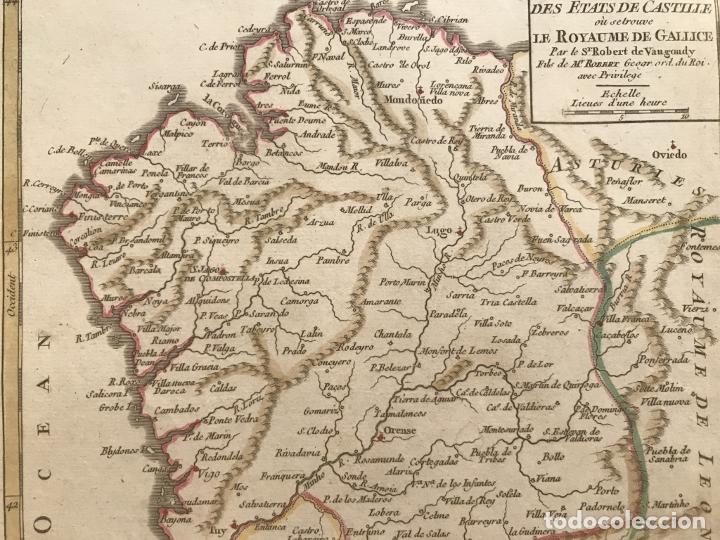 Arte: Mapa de Galicia (España), hacia 1748. Robert de Vaugondy - Foto 7 - 208964898