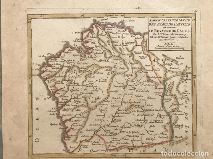 Arte: Mapa de Galicia (España), hacia 1748. Robert de Vaugondy - Foto 1 - 208964898