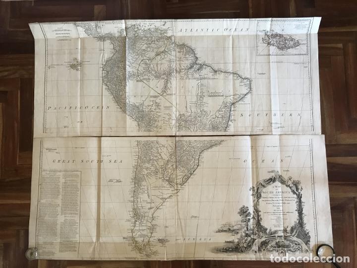 Arte: Gran mapa de América del sur (2 hojas), 1775. Anville/Robert Sayer - Foto 3 - 213654863