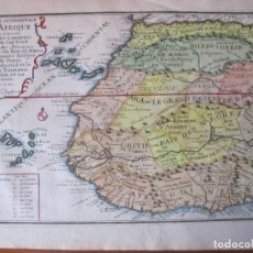 Arte: MAPA A COLOR DE ÁFRICA OCCIDENTAL, 1705. NICOLÁS DE FER. Lote 214000401