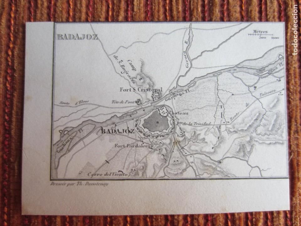 Arte: 1864-MAPA PLANO DE BADAJOZ. ORIGINAL - Foto 1