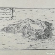 Arte: GRABADO CASTELLDANS - CASTILLO CASTELL DASENS - BEAULIEU - AÑO 1707