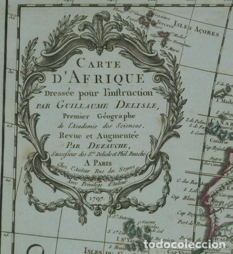 Arte: Gran mapa de África, 1797. Delisle/Dezauche - Foto 2 - 223091801