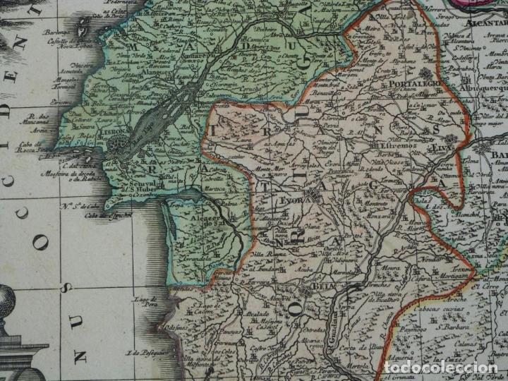 Arte: Gran mapa a color de Portugal y Brasil, 1739. Matthaus Seutter - Foto 8 - 223739163